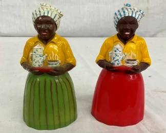 PAIR BLACK MAMMIE SHAKERS 5"