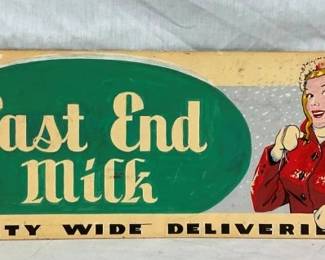 EAST END MILK SIGN 19X8