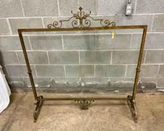 WROUGHT IRON/GLASS FIREPLACE SCREEN