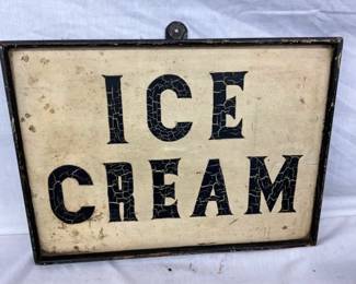WOODEN ICE CREAM SIGN 19X4