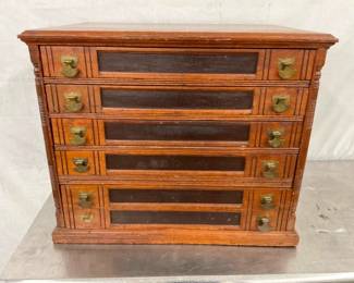 6 DRAWER WALNUT SPOOL CABINET