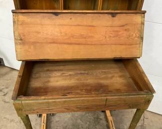 INSIDE VIEW EARLY STORE CUPBOARD/DESK