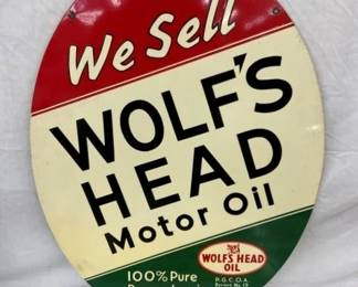 1941 DST WOLFS HEAD SIGN 23X30