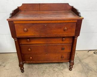 1800'S CHERRY DOVETAIL CHEST W/ SPLASH