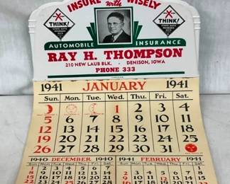 1941 RAY H. THOMPSON INSURANCE CALENDAR