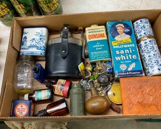 EARLY ADV. TINS, JEWELRY, OTHERS