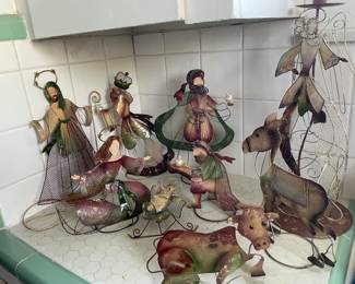 Metal Nativity Set 