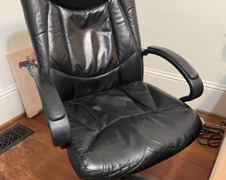 Black leather office chair