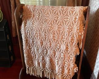 Crochet Spread on Quilt Rack