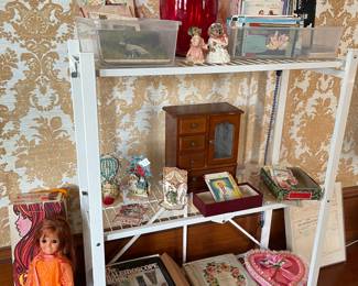 Vintage Crissy Doll in Original box, vintage Valentine's and Postcards.  Some Galveston 