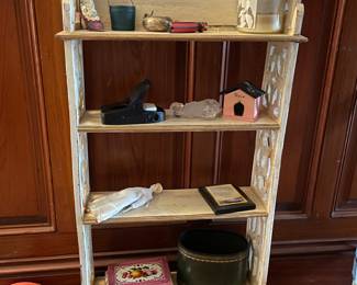 White shelf with four drawers