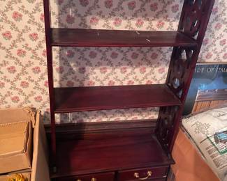 Shelf with four drawers, can stand alone or be hung on the wall