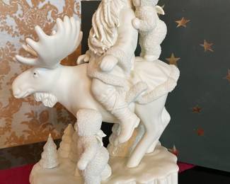 XLG Snowbaby with Santa on Moose