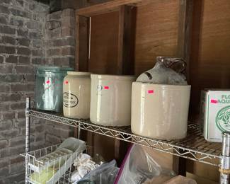 Vintage Stoneware Crocks and Jug
