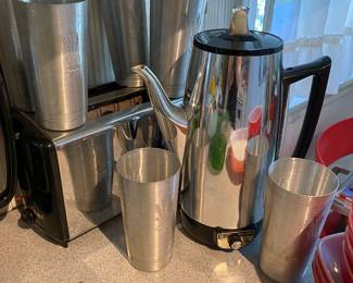 Mid Century GE Percolators, Aluminum Cups