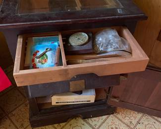 Vintage Drawers inside the Humidor