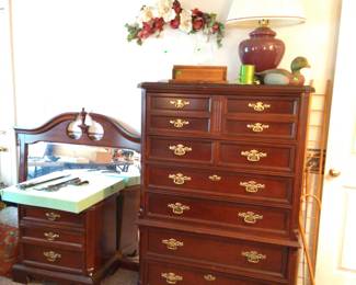 Very nice dresser, matching end tables, mirror