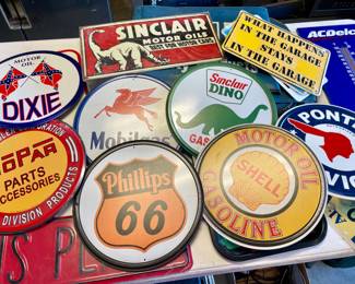 lots of repro advertising signs