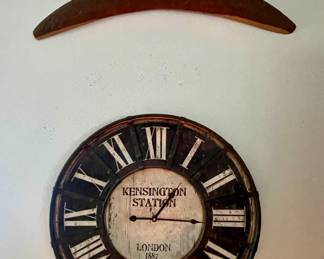 boomerang, large decorative wall clock