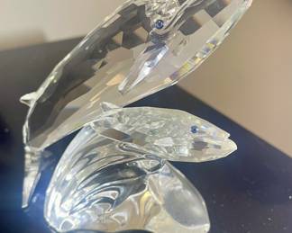 NOT AVAILABLE, sorry family took from sale. Swarovski whales -