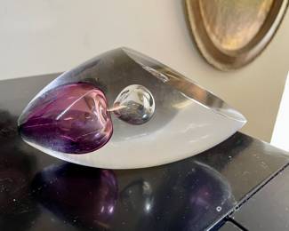 Studio Ahus art glass paperweight