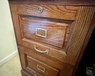 oak 2 drawer filing cabinet