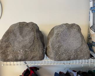 pair of outdoor rock speakers