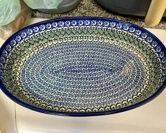 Oval Polish Pottery baker