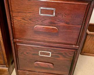 dark oak 2 drawer filing cabinet