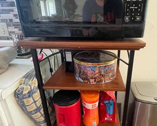 microwave, small 3 tiered shelf