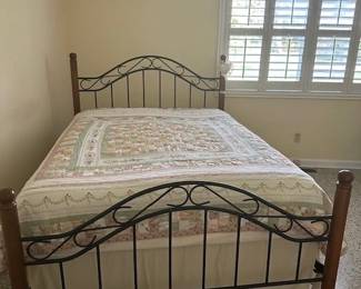 Queen Bed w/ box spring, mattress & quilt