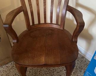 Antique Solid Oak Bankers Chair
