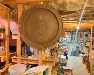 Large and medium Asian / Persian bronze platters. 