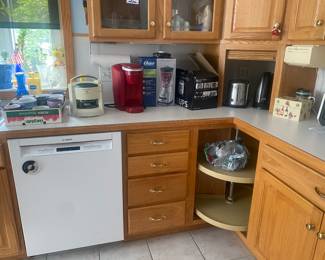 Kitchen items include pots and pans. Food processor to blenders. Everything you need for a kitchen