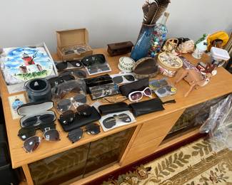 Sunglasses to entertainment center. 