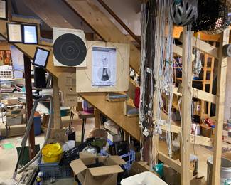 Air tank and electric cords. 