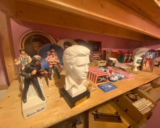 Elvis figurines and trading cards