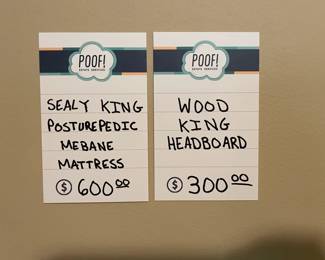 Sealy King Posturepedic Mebane Mattress, Wood King Headboard