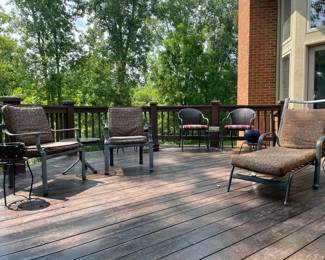 Patio Lounge Chair, Patio Chairs,  Metal Plant Stands, Glass Top Side Table