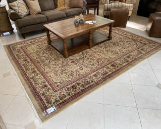 Persian style area rug, Ethan Allen Delphi Coffee Table, Ethan Allen sofa