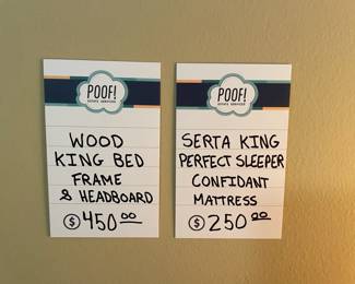 Wood King Bed Frame & Headboard, Serta King Perfect Slepper Confidant Mattress