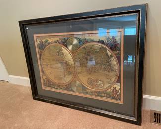 Bombay Double Hemisphere Framed Map