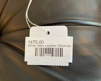 Ethan Allen Leather Ottoman