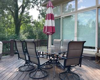 Swivel Chair Patio Set, Patio Umbrella