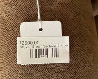  Art Van Brown Sectional Couch