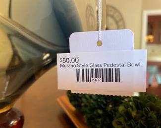 Murano Style Glass Pedestal Bowl