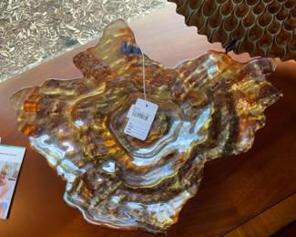 Glitter Art Glass Platter
