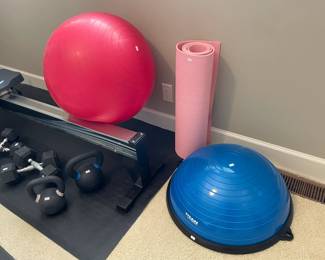 Kettlebells, Dumbbells , Yoga Mat, Titan Fitness Bosu Style Ball