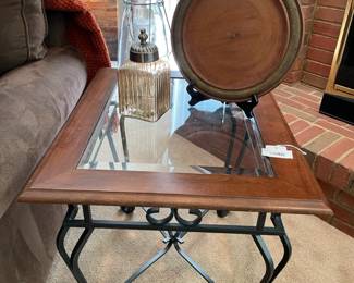 Wrought Iron and Glass Coffee Table