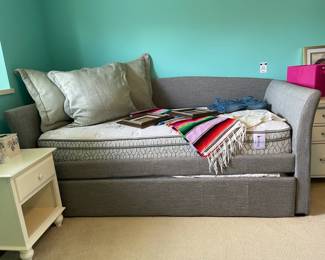 Daybed with trundle & mattresses,  Nightstand